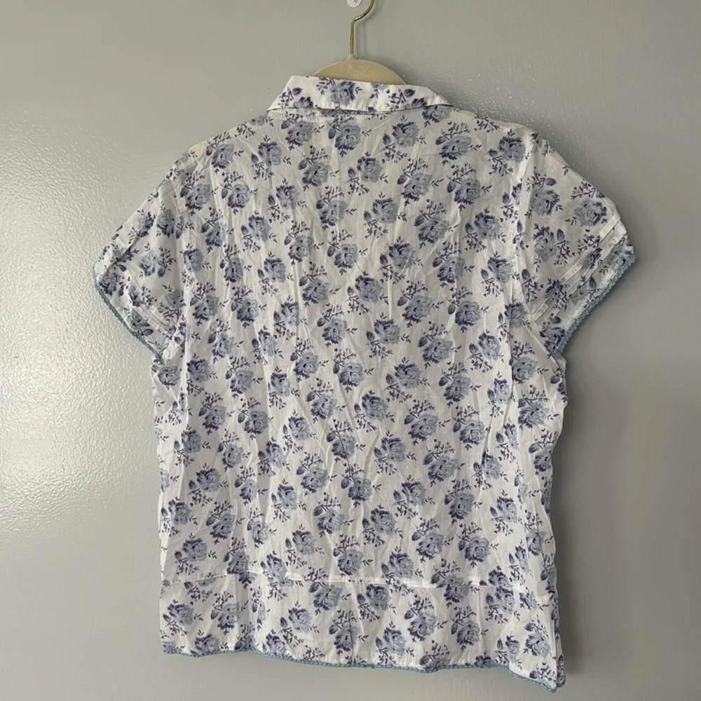 April Cornell Women's Button Down Top Cottage core Prairie Summer Cotton Size L - Picture 7 of 7